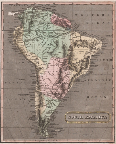 antique map of south america 1811